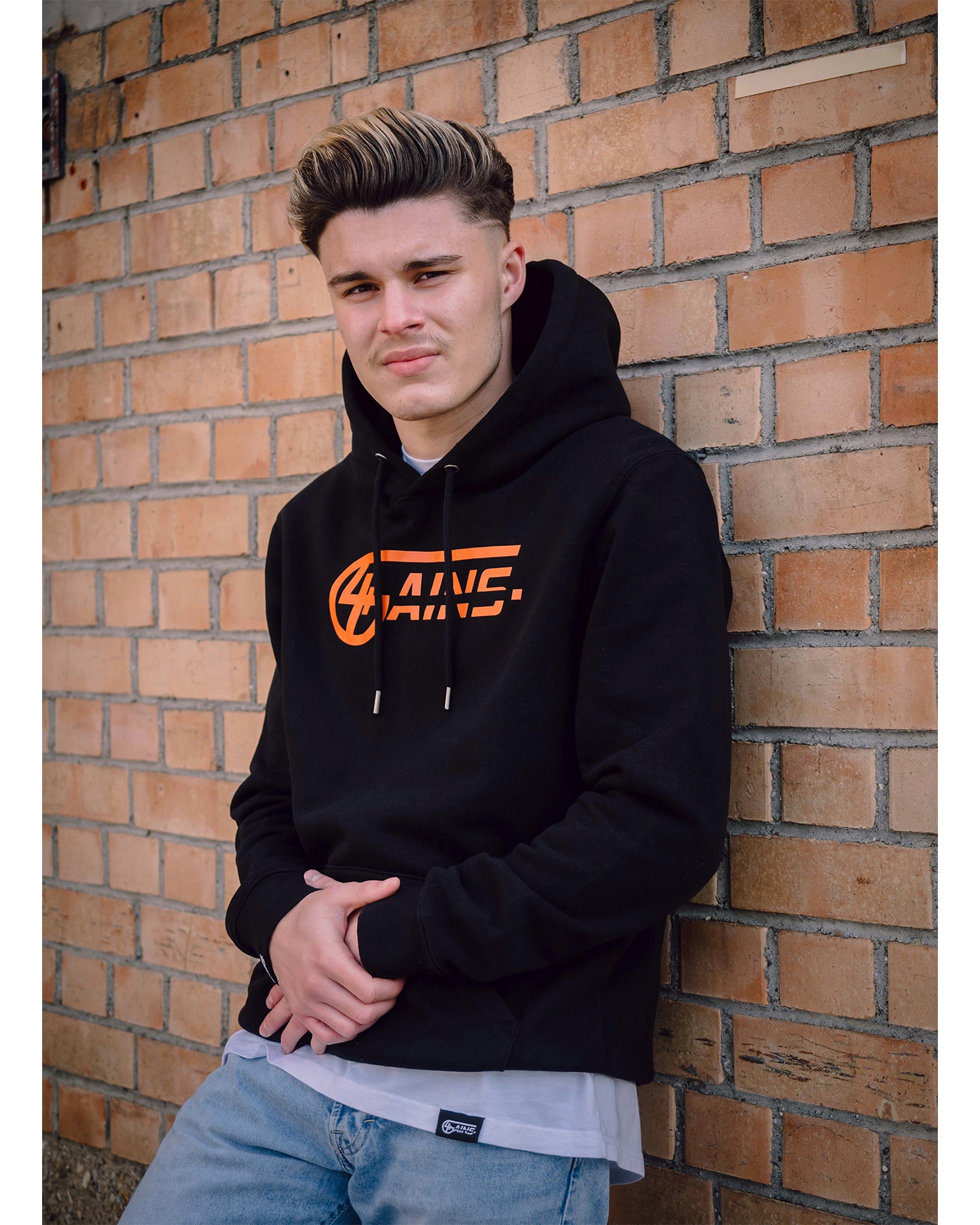 4GAINS HOODIE BLACK ORANGE